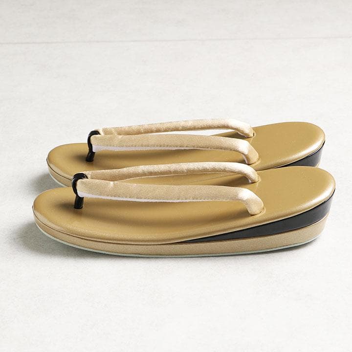 【新品】草履バッグセット 草履26cm (金茶&黒)　03094