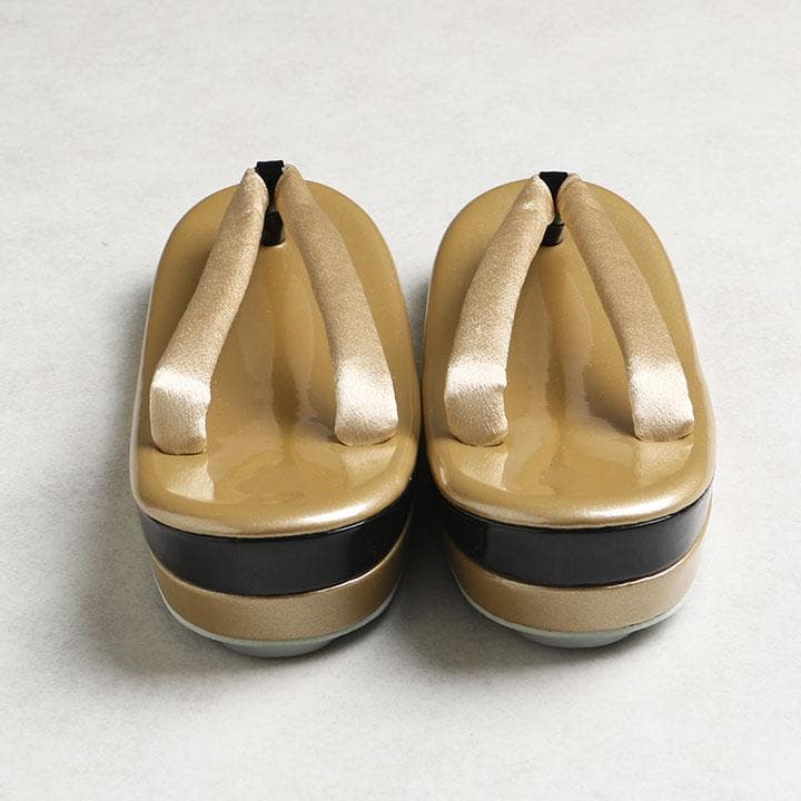 【新品】草履バッグセット 草履26cm (金茶&黒)　03094