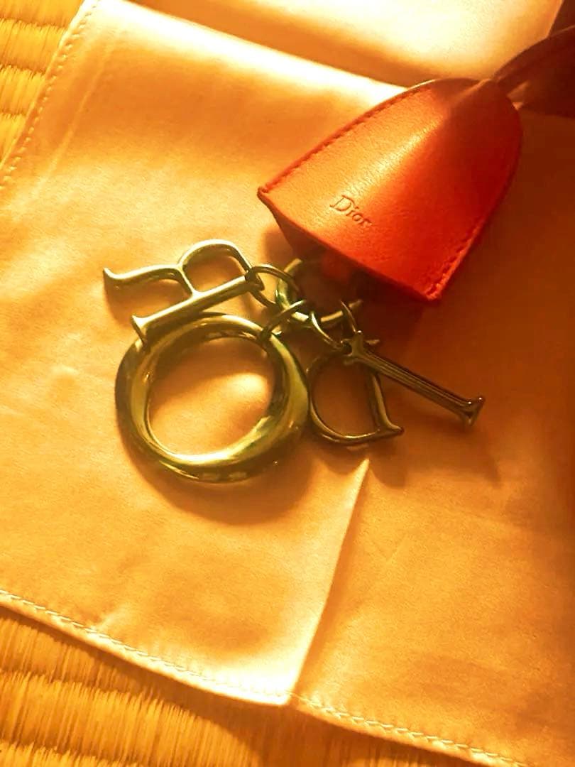 5*m様 Dior ピンク オレンジ バイカラー ハンドバッグ 美品 チャーム