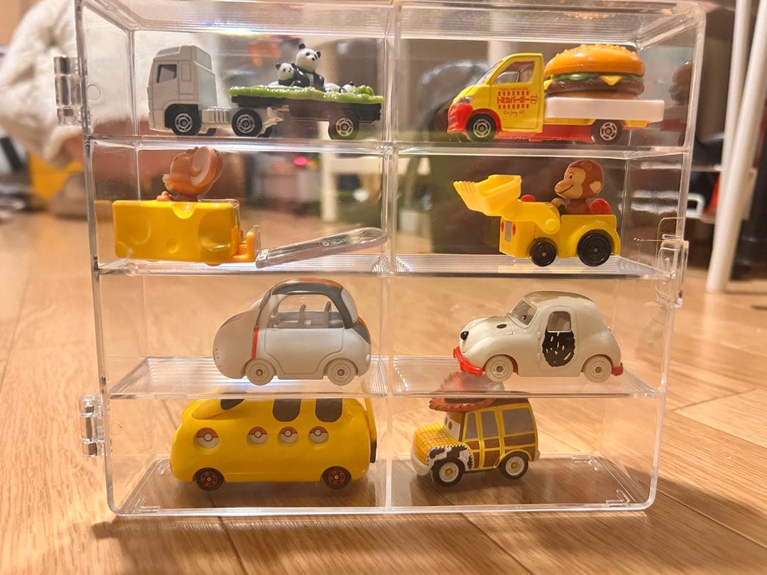 ミニカー 8台セット 動物・ハンバーガー