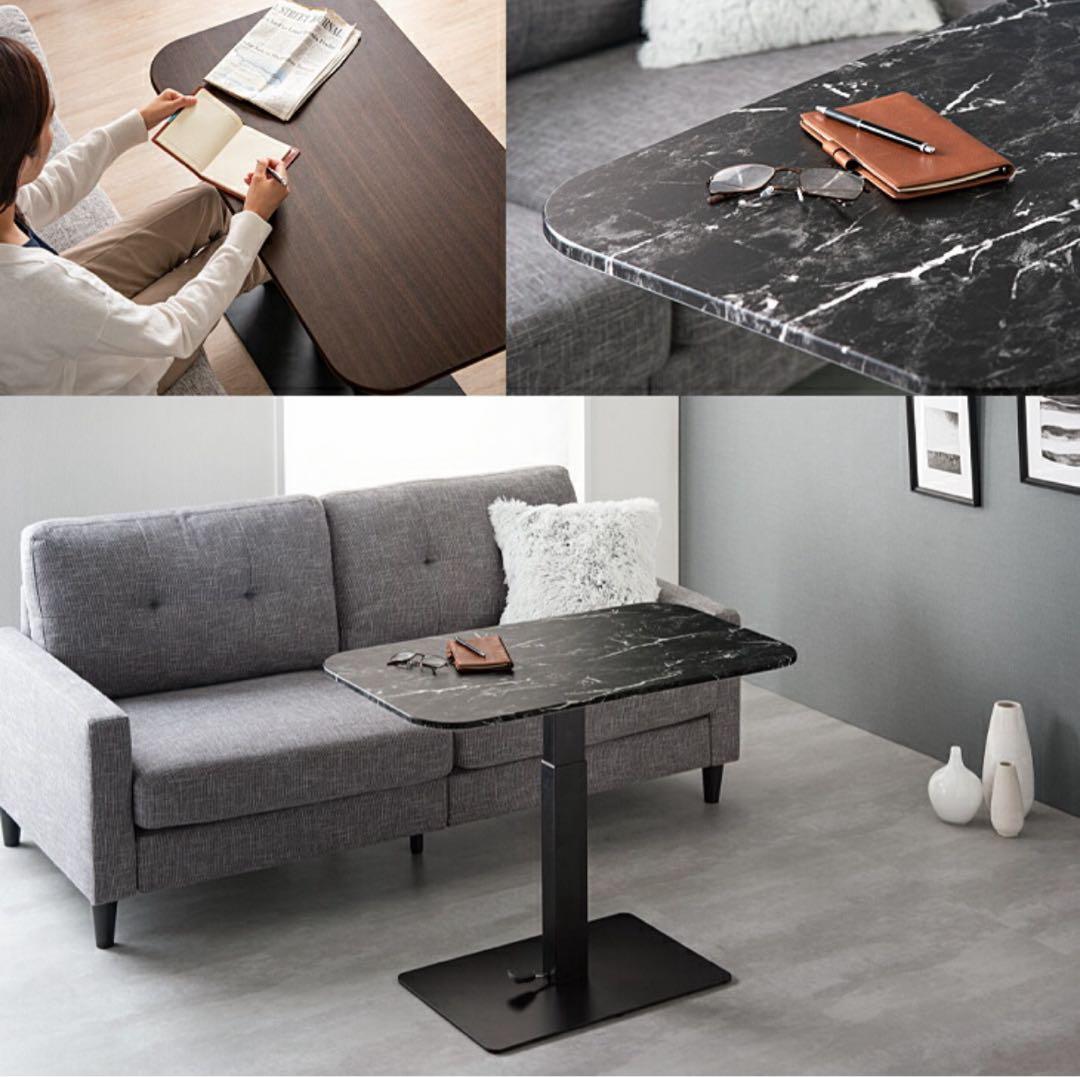 大理石風モダンダイニングテーブル　昇降テーブル　タンスのゲン