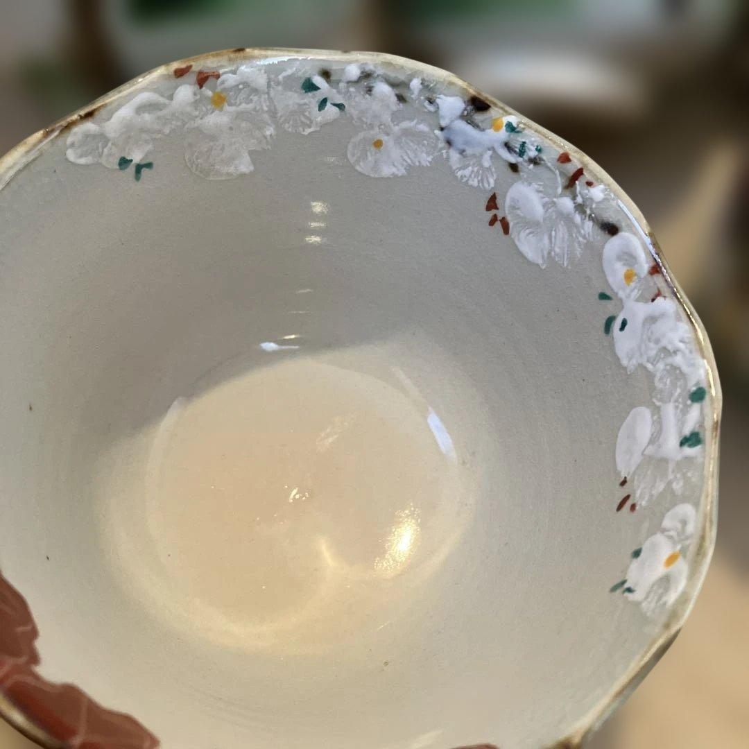 抹茶茶碗　清水焼　金彩　紅葉　茶道具