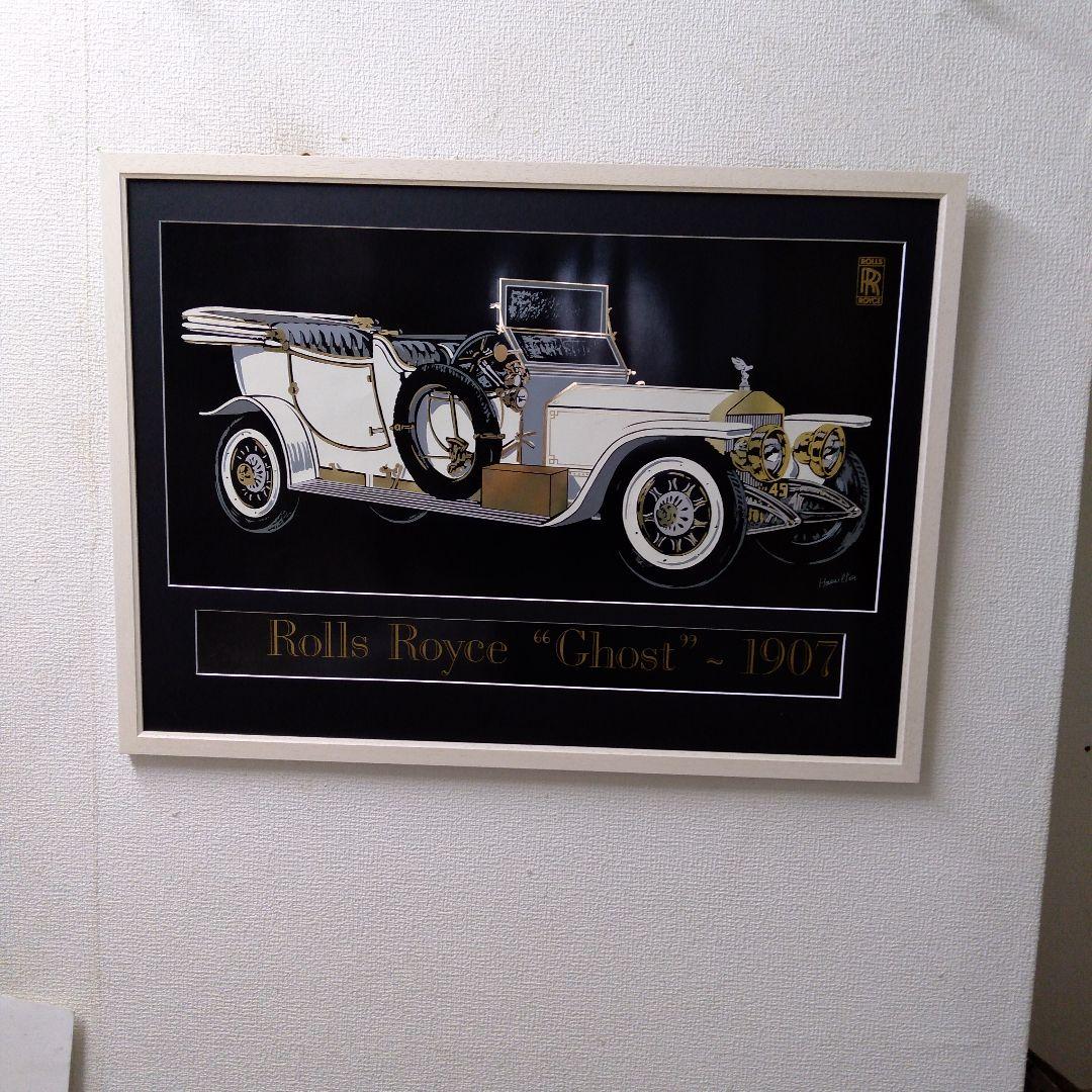 ポスター　横　特寸法　アンティーク自動車　額装仕上げ品