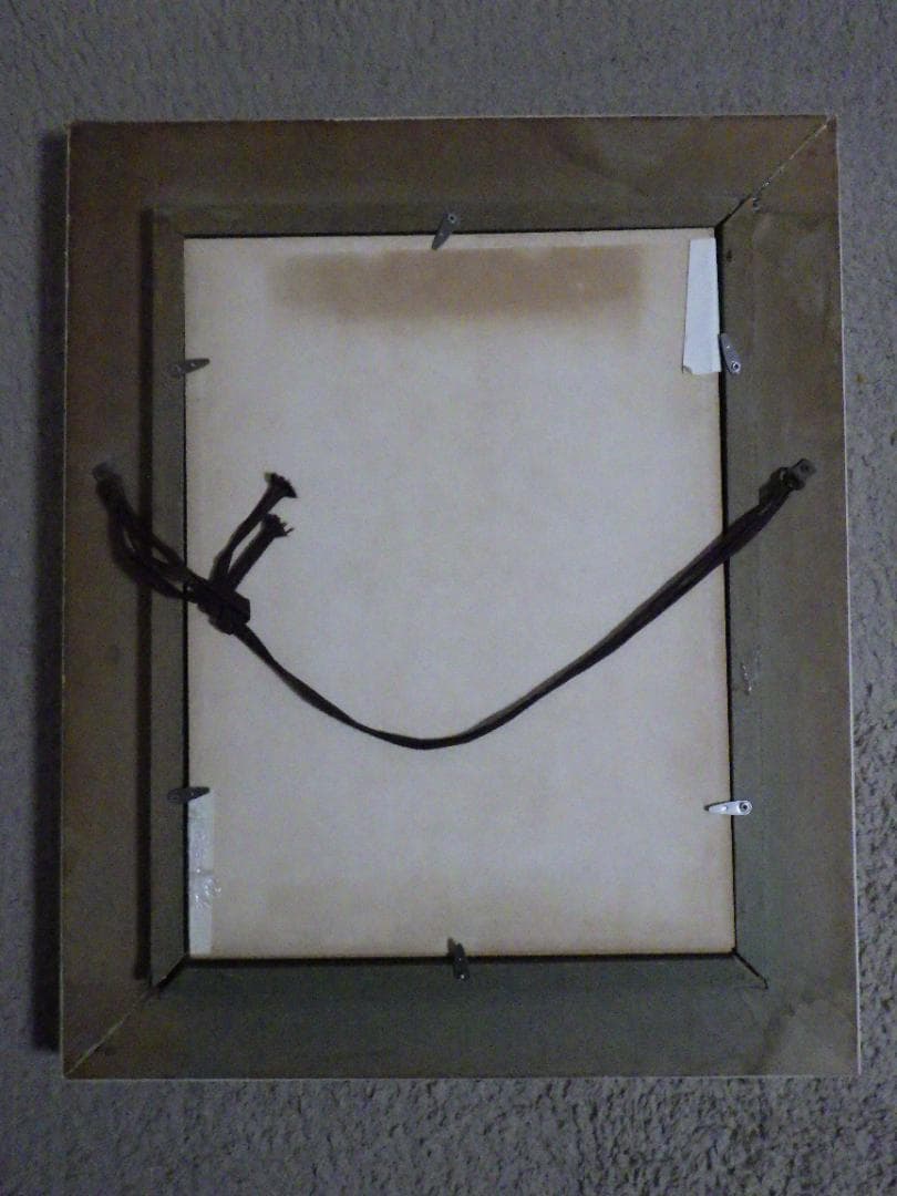 真作 油彩 古川明雄 野の花 肉筆 P4 額装 49.5㎝×40.5㎝×4.5㎝