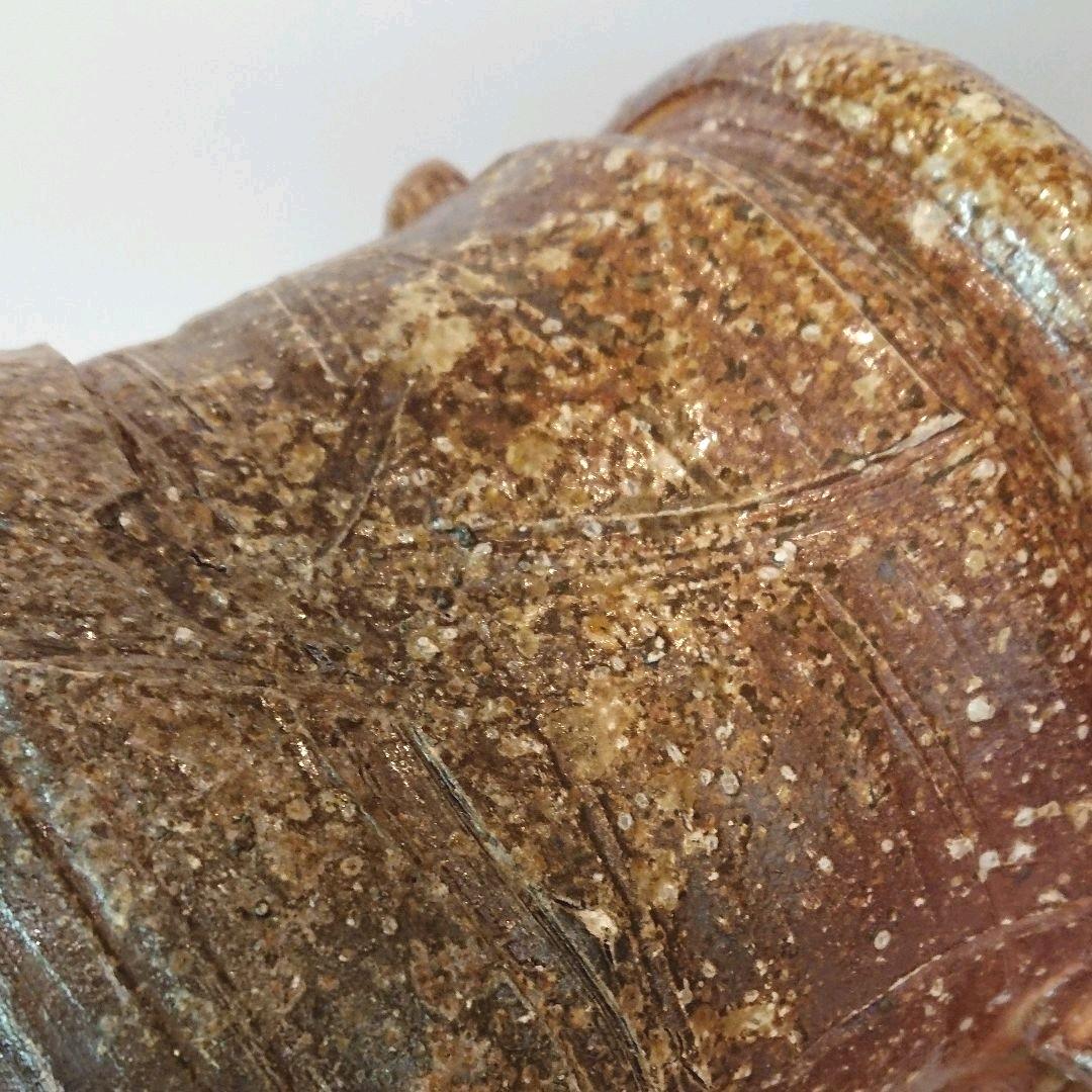 【茶道具】信楽 耳付水指 高橋楽斎