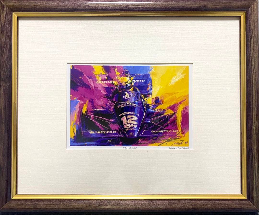 A.セナ JPS「Black & Gold」 中津達リトグラフ 額装付き 未使用