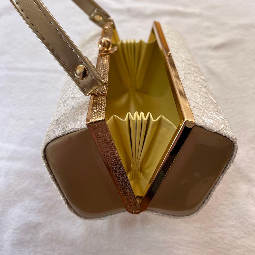 バッグセット レース生地 正絹 西陣織 帯地 振袖用 25cm