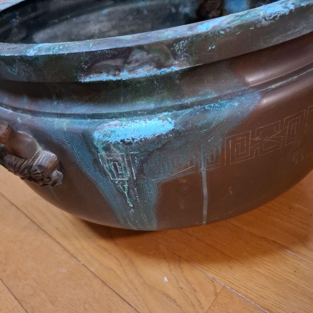 伝統工芸　工芸美術　大火鉢　丸火鉢　銅製火鉢　大型火鉢　 銅製　銅器　古銅