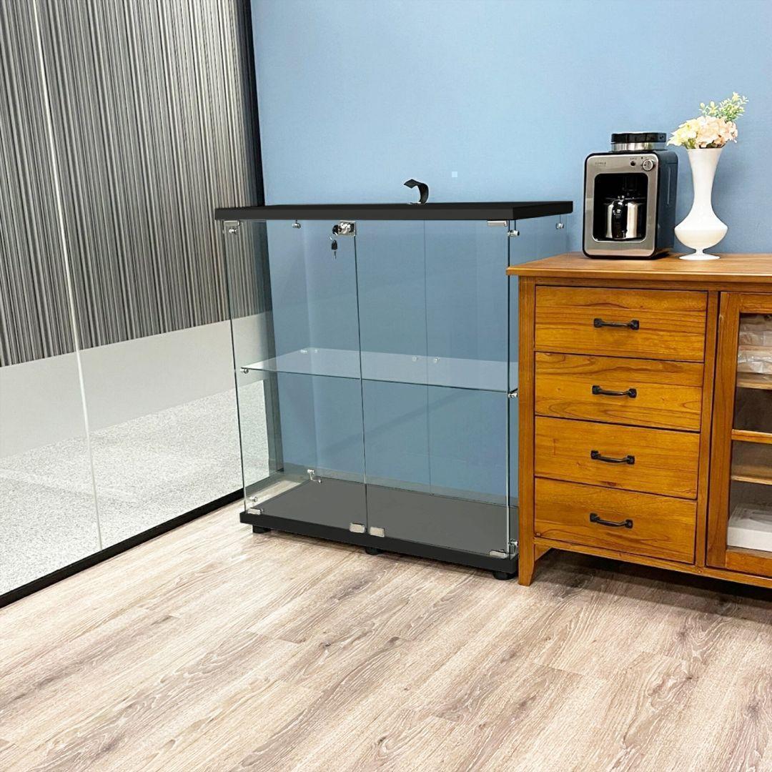 ガラスケース 2段両扉 コレクションケース フィギュア 棚 ショーケース1998