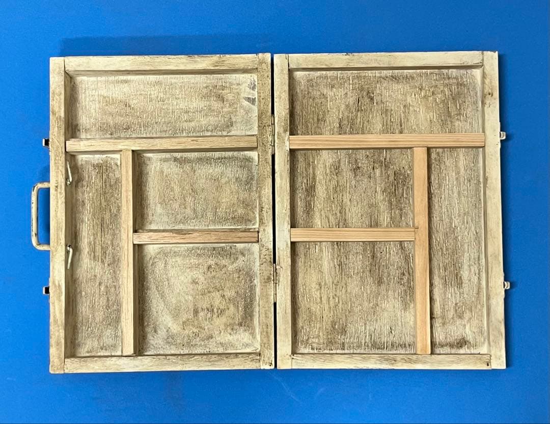 木製ツールボックス　アンティーク調　アーリーアメリカンカラー　小物入れ