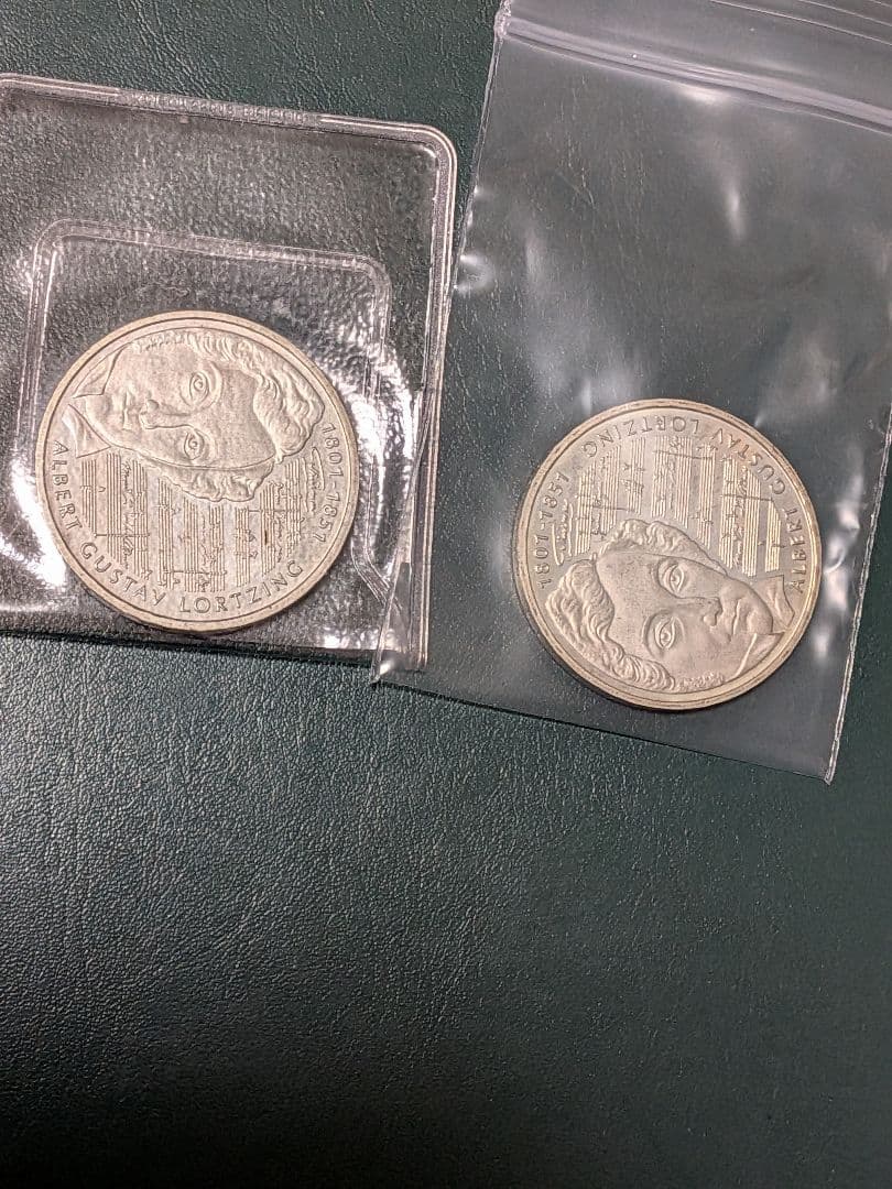 アルベルト·グスタフ·ロルツィング生誕200周年記念10マルク銀貨　SV925