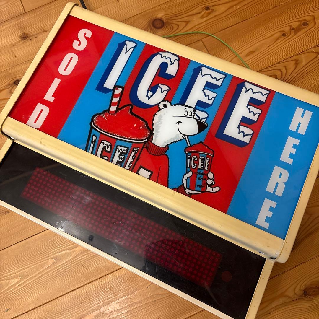 80年代　アイシーベア　モーション　看板　ランプ　ネオンサイン　USA アメトイ