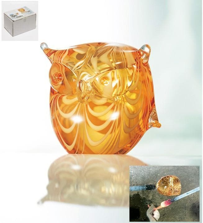 165,000円新品【アルスチェネデーゼ】古法縁起物 置物ムラーノガラスフクロウ