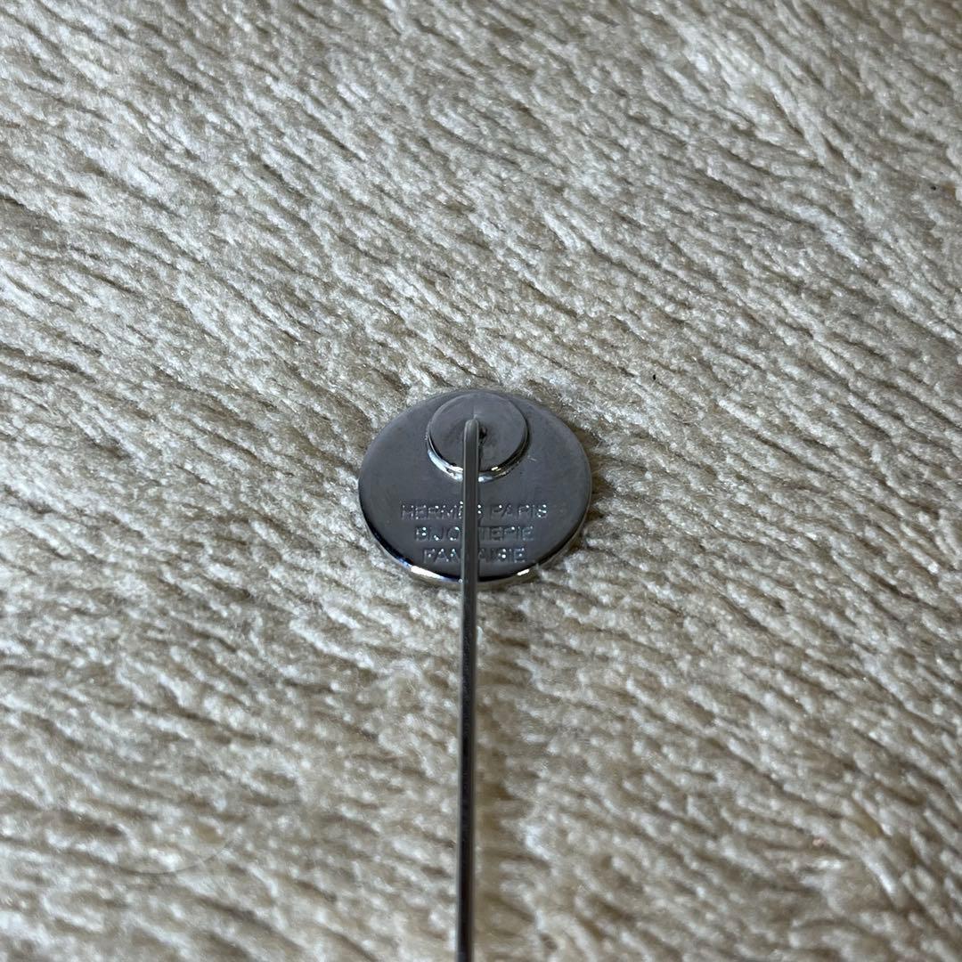 美品 HERMES エルメス ピンブローチ ラペルピン セリエ シルバー