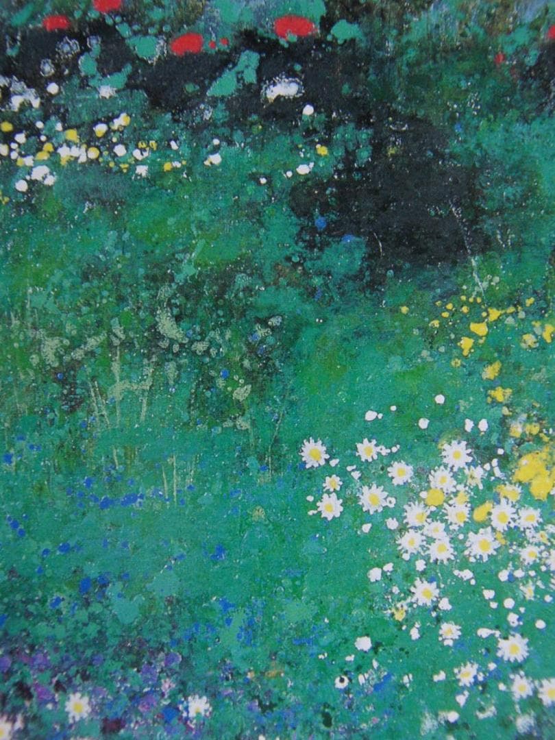 高橋英生、【野の華（眞栄）】、希少な額装用画集より、新品額装付、状態良好