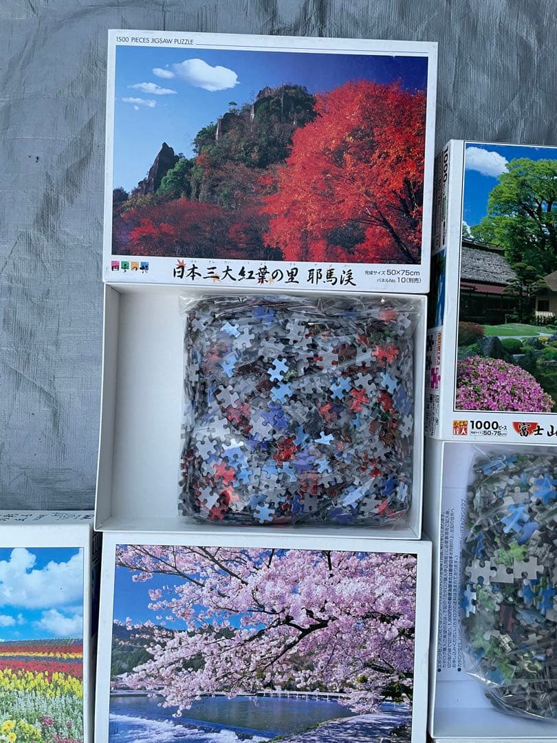 ジグソーパズル 6点 日本風景 富士山・城・桜・紅葉 開封済み未使用