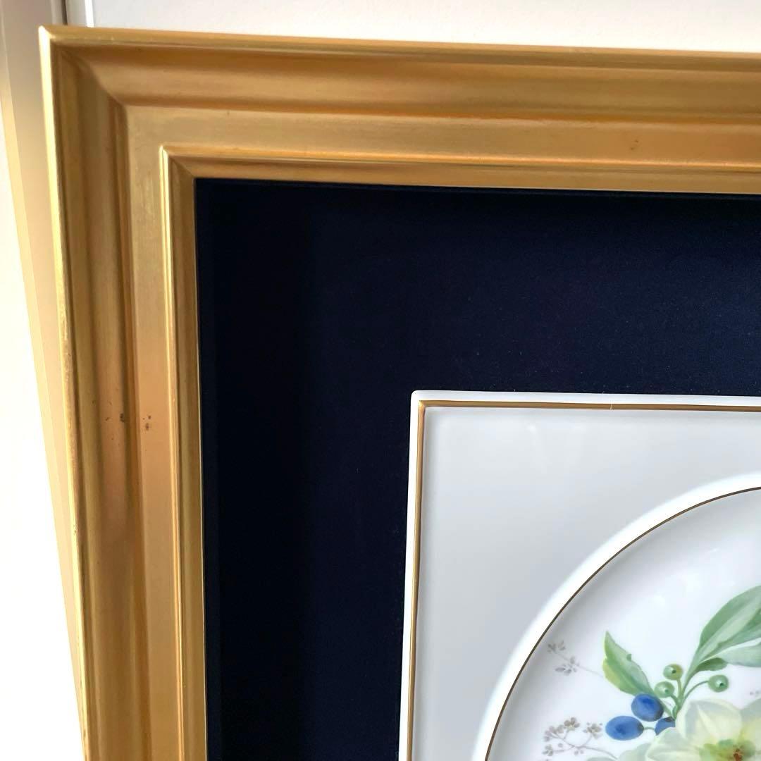 四季の花「Winter」額装陶板画・額４２×３８・画２５×２１・Meissen・