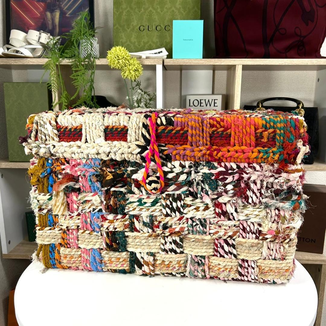 美品 モロッコ ジュート 手編み 収納ボックス インテリア