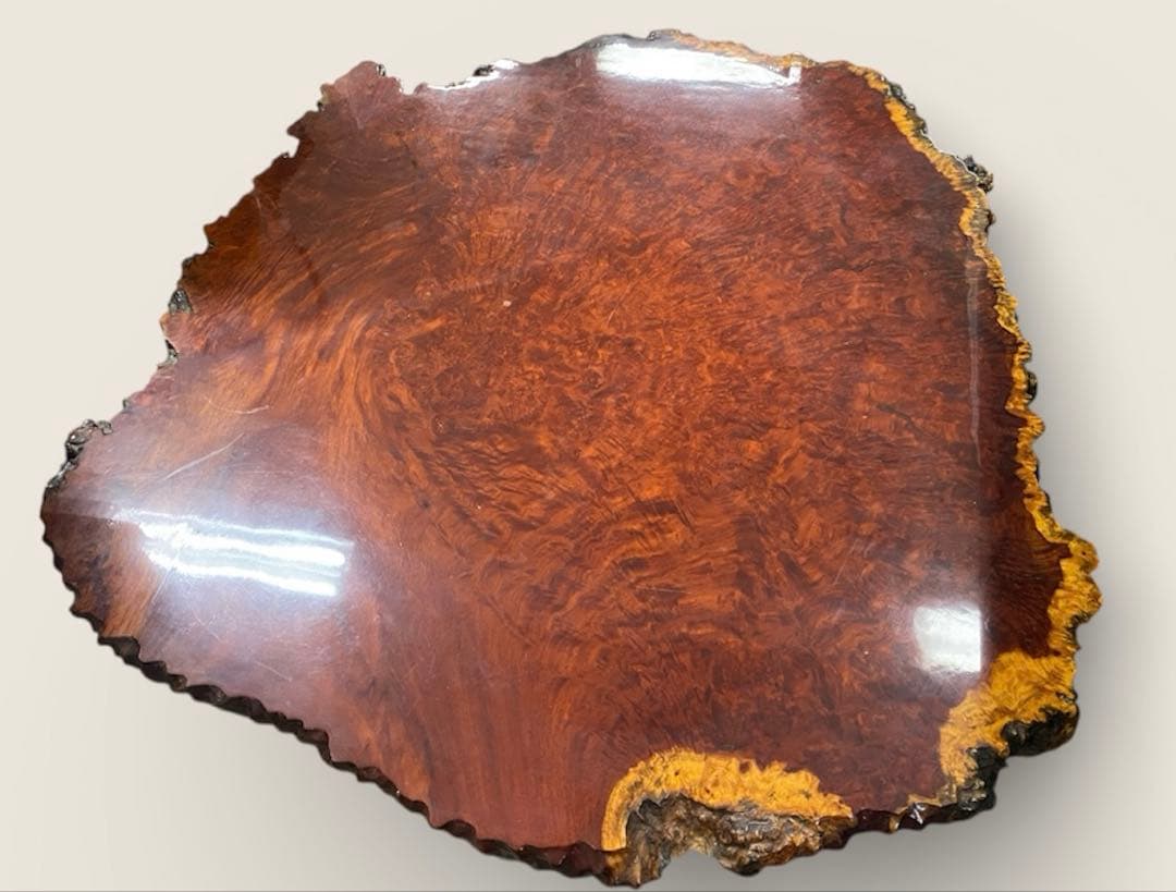 【希少】　一枚板 天然木　本花梨　座卓　 ローテーブル アンティーク 瘤　一点物