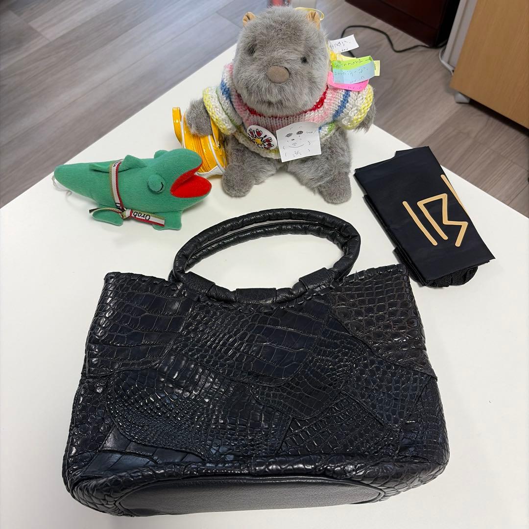 IBIZA ブラック　ワニ革　ハンドバッグ　美品！