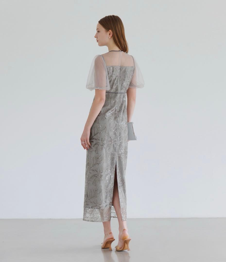 【限定値下げ】Leja アシメントリーシアーフラワードレス ワンピース