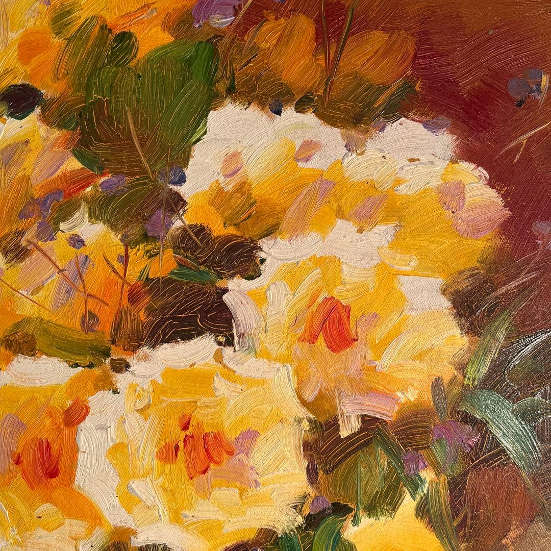 ★特大★ 手書き油絵 花瓶の花 肉筆絵画 インテリア 油彩画