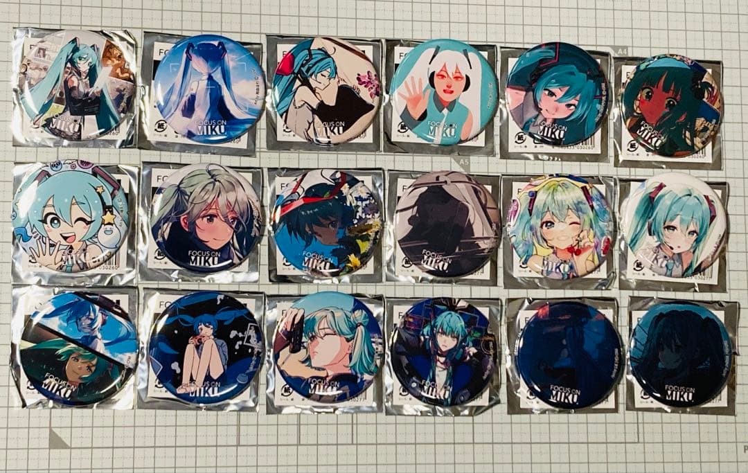初音ミク FOCUS ON MIKU 缶バッジ コンプリートセット 全18種