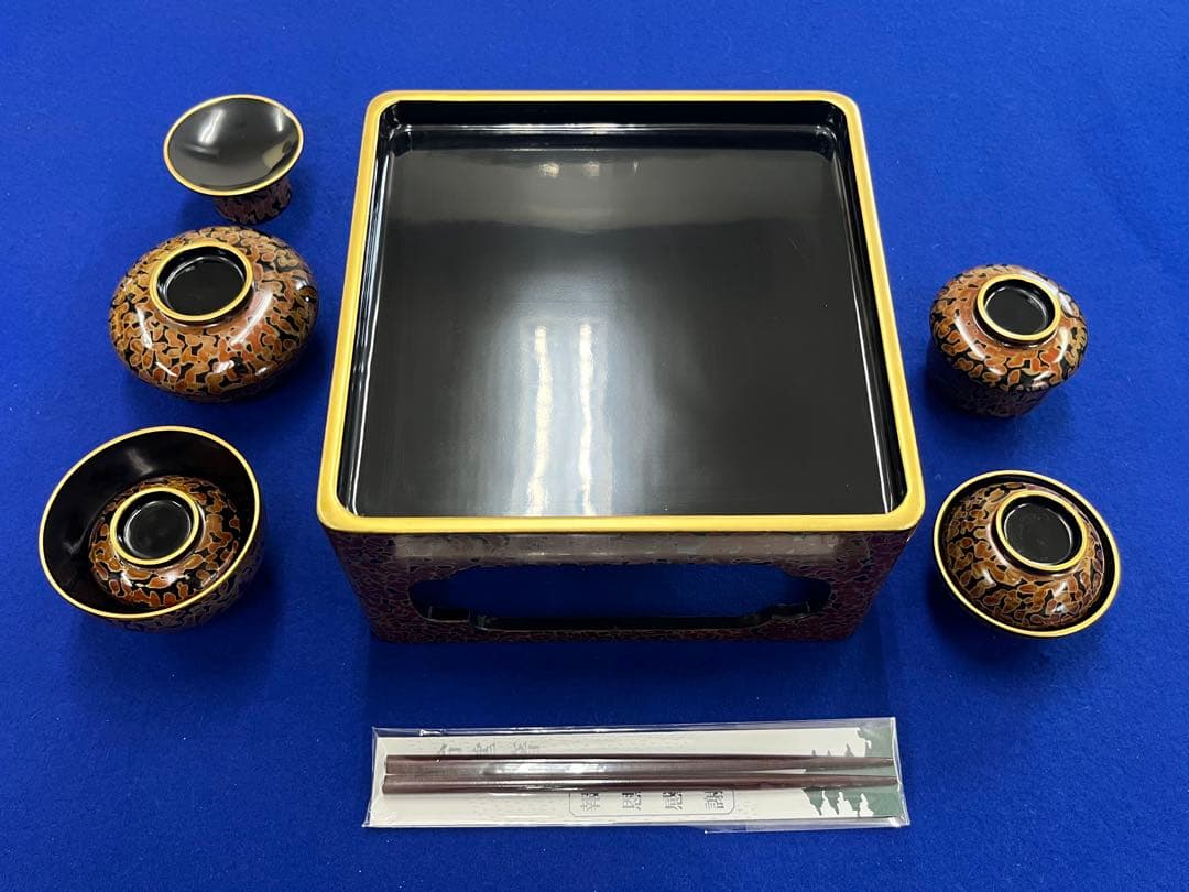 仏膳椀セット 金虫喰 会津塗 木製 特価‼︎