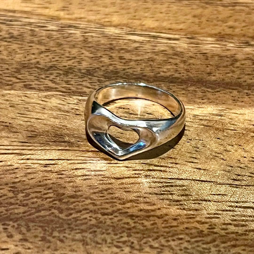 9号　オールドティファニー　オープンハートリング　　Tiffany ビンテージ