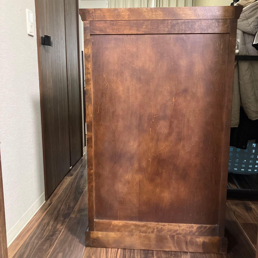 アンティークダークブラウン 6段タンス 北海道民芸家具と記載