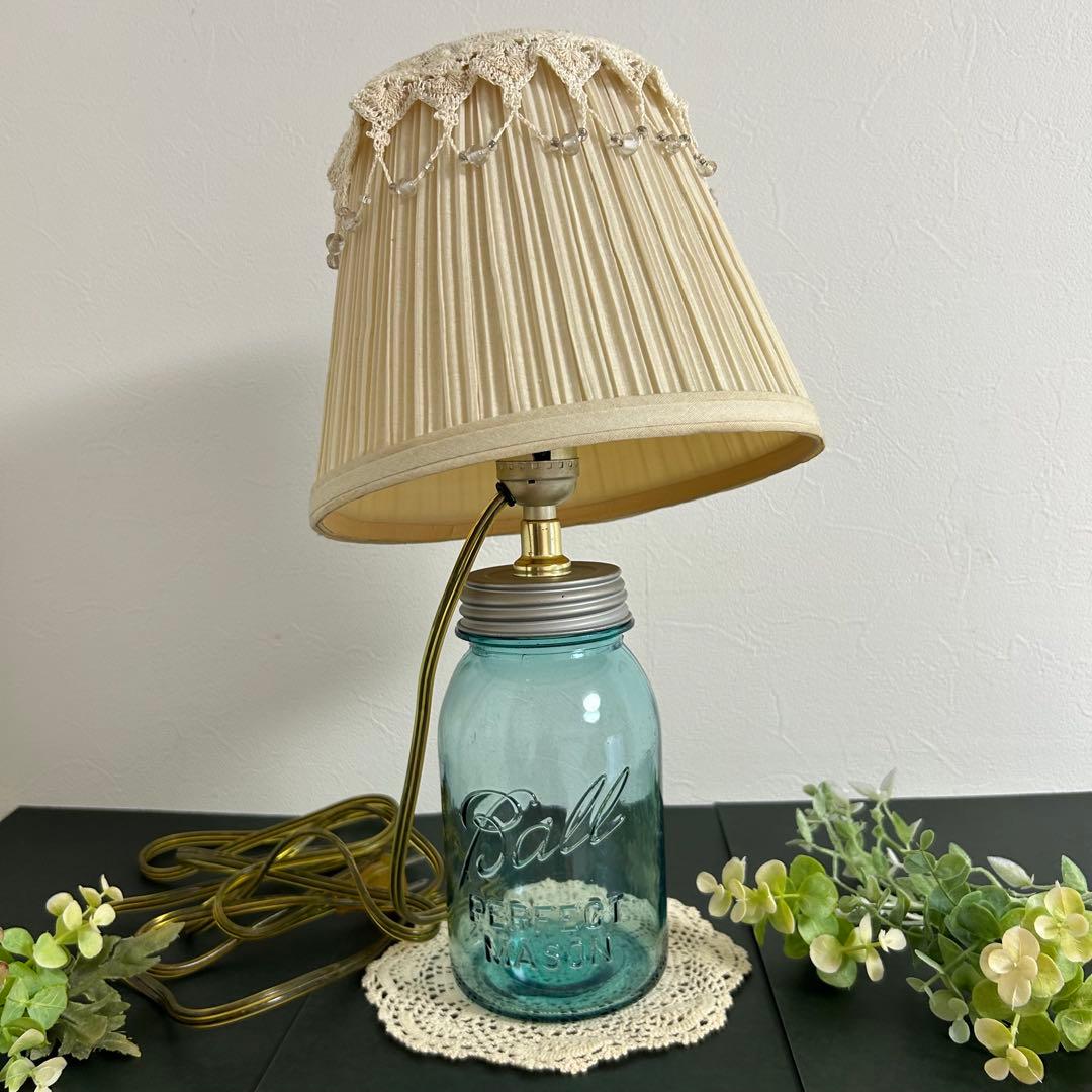 最安値【メイソンジャー　シェード付テーブルライト】ヴィンテージ【プレ付】美品