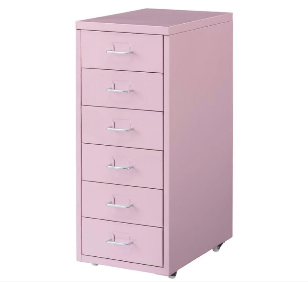 イケアIKEA⭐︎HELMERヘルメル⭐︎ 引き出しユニットキャスター付き⭐︎ピンク