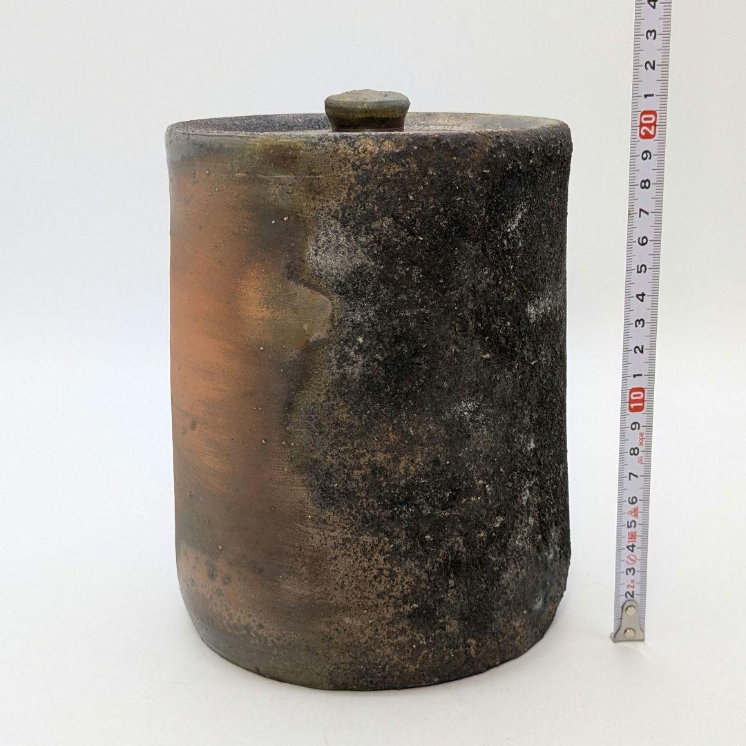 山下譲治 備前焼 窯変灰被り水指 共箱 水差し 茶道具 茶器 抹茶 食器