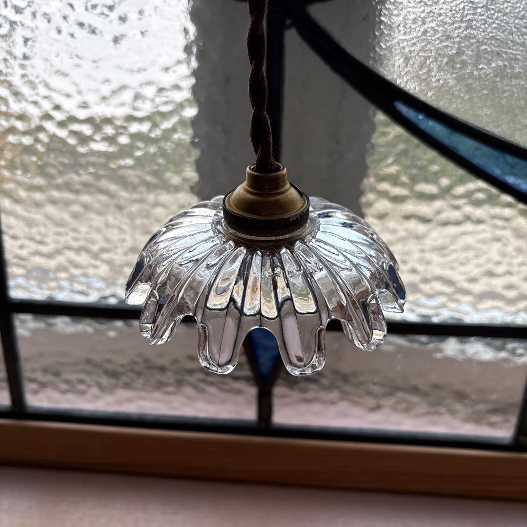 フランスアンティーク　オールドバカラ　ミニシェード　ペンダントランプ