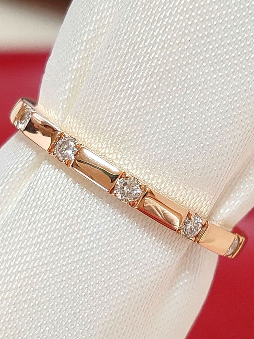 新入荷 未使用品 k18PG 天然ダイヤモンド 0.10ct リング