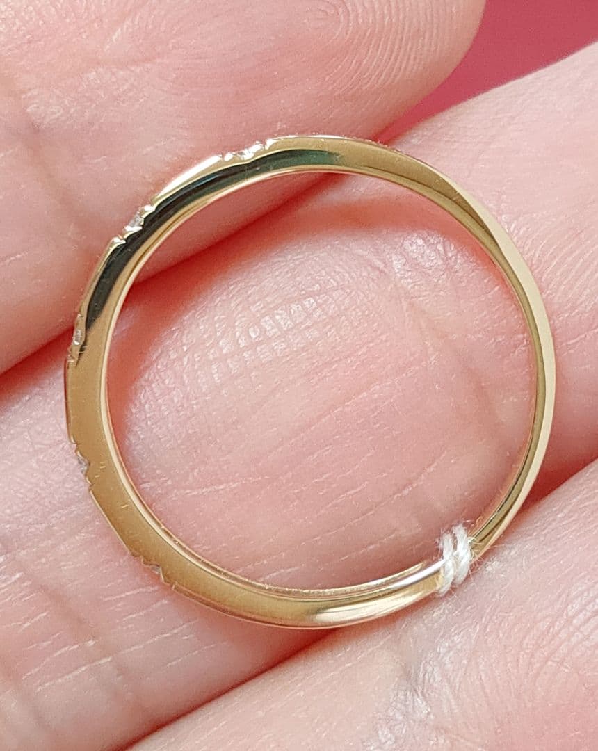 新入荷 未使用品 k18PG 天然ダイヤモンド 0.10ct リング