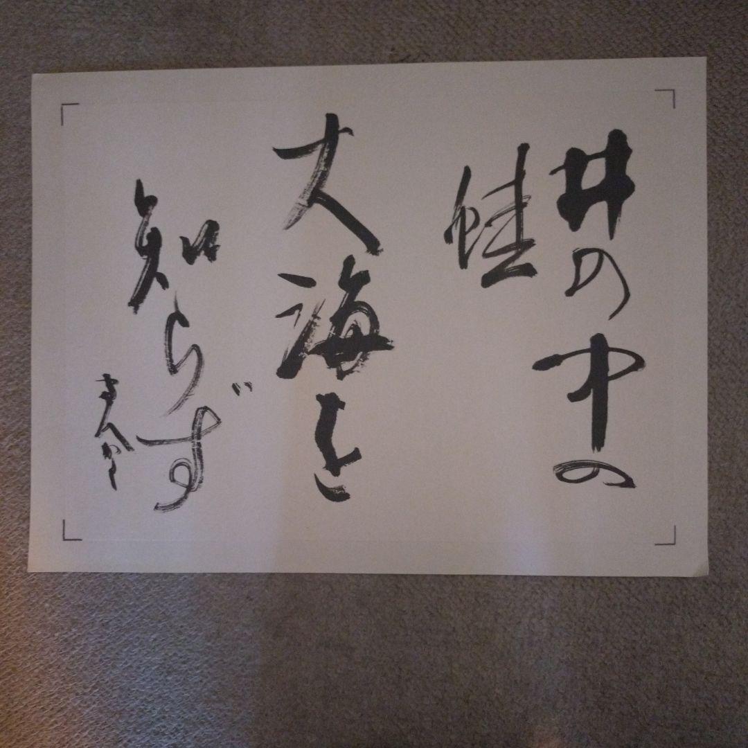 書　色紙　 井の中の蛙大海を知らず　表装済み