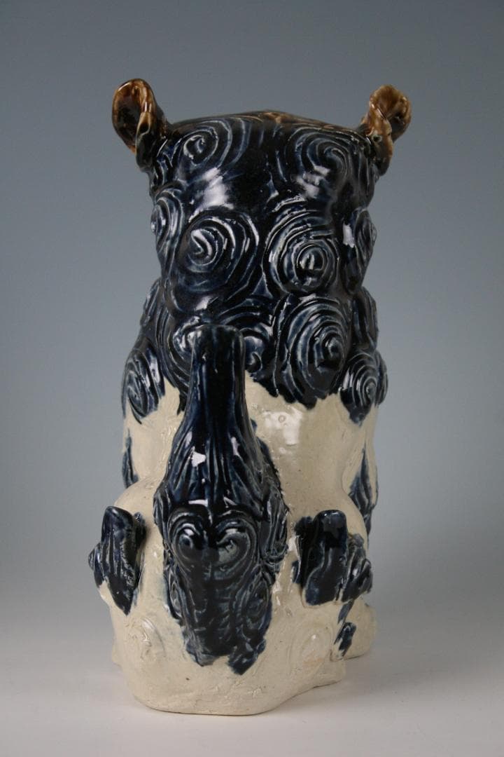 金城敏徳 作　呉須立シーサー（特大）1対