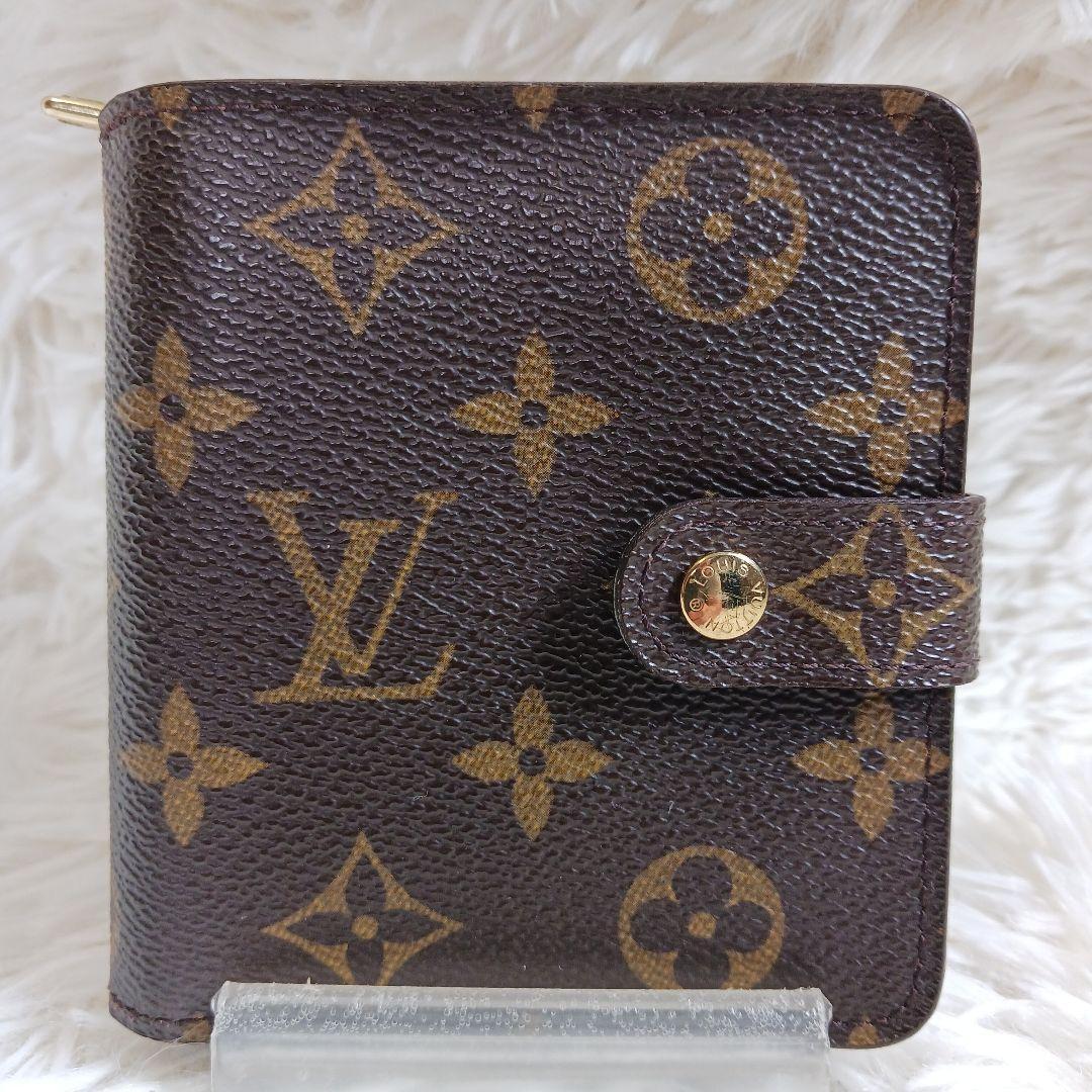 【美品】 ルイヴィトン モノグラム コンパクトジップ 二つ折り財布