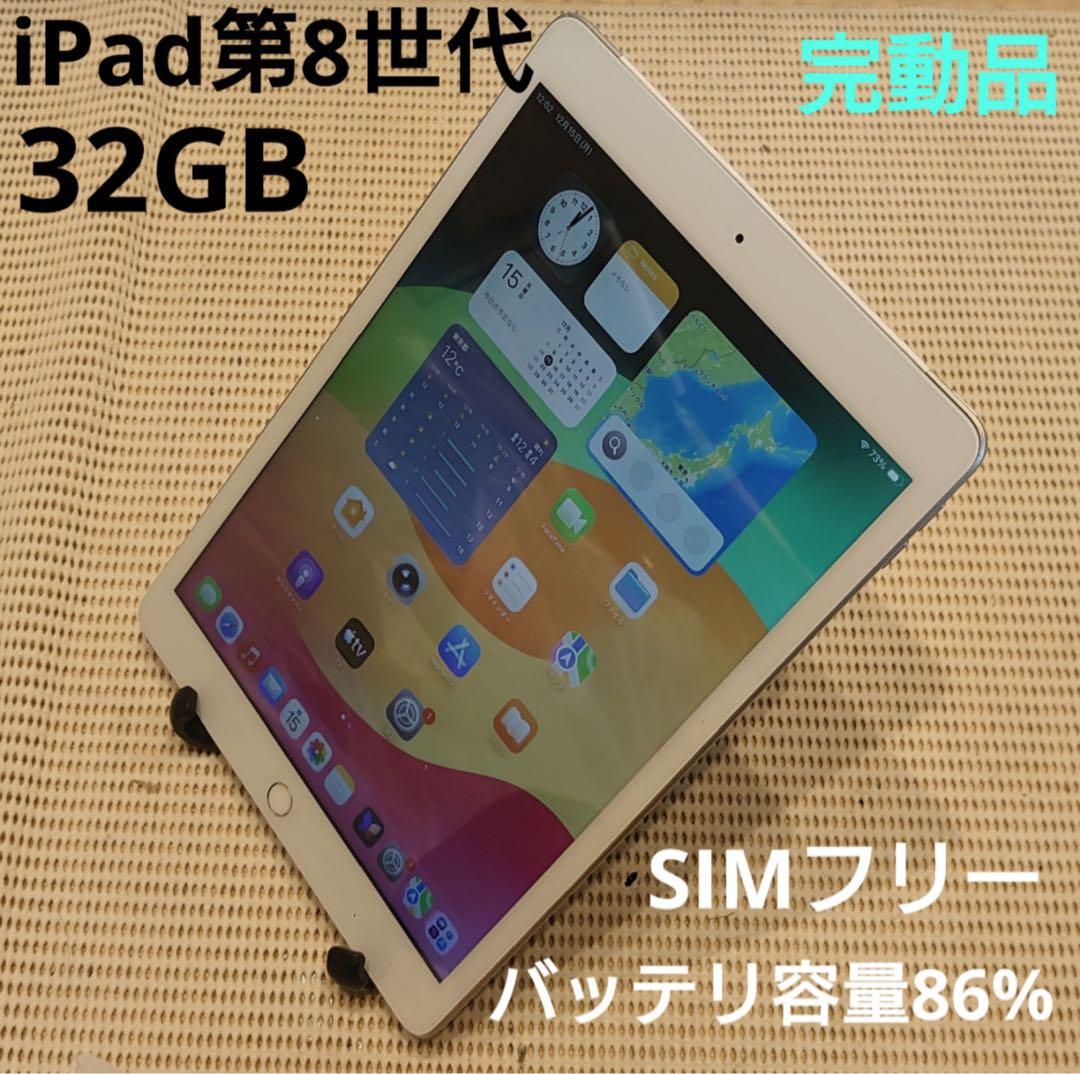 完動品SIMフリーiPad第8世代(A2429)本体32GB送料込04545