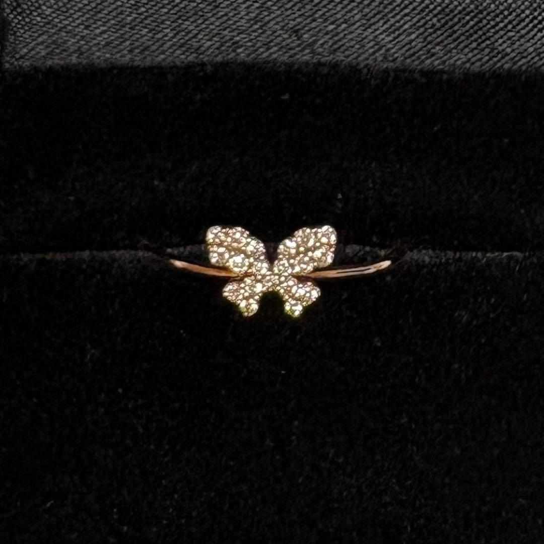 K10PG　ダイヤモンド　蝶々　リング　ピンクゴールド　リング