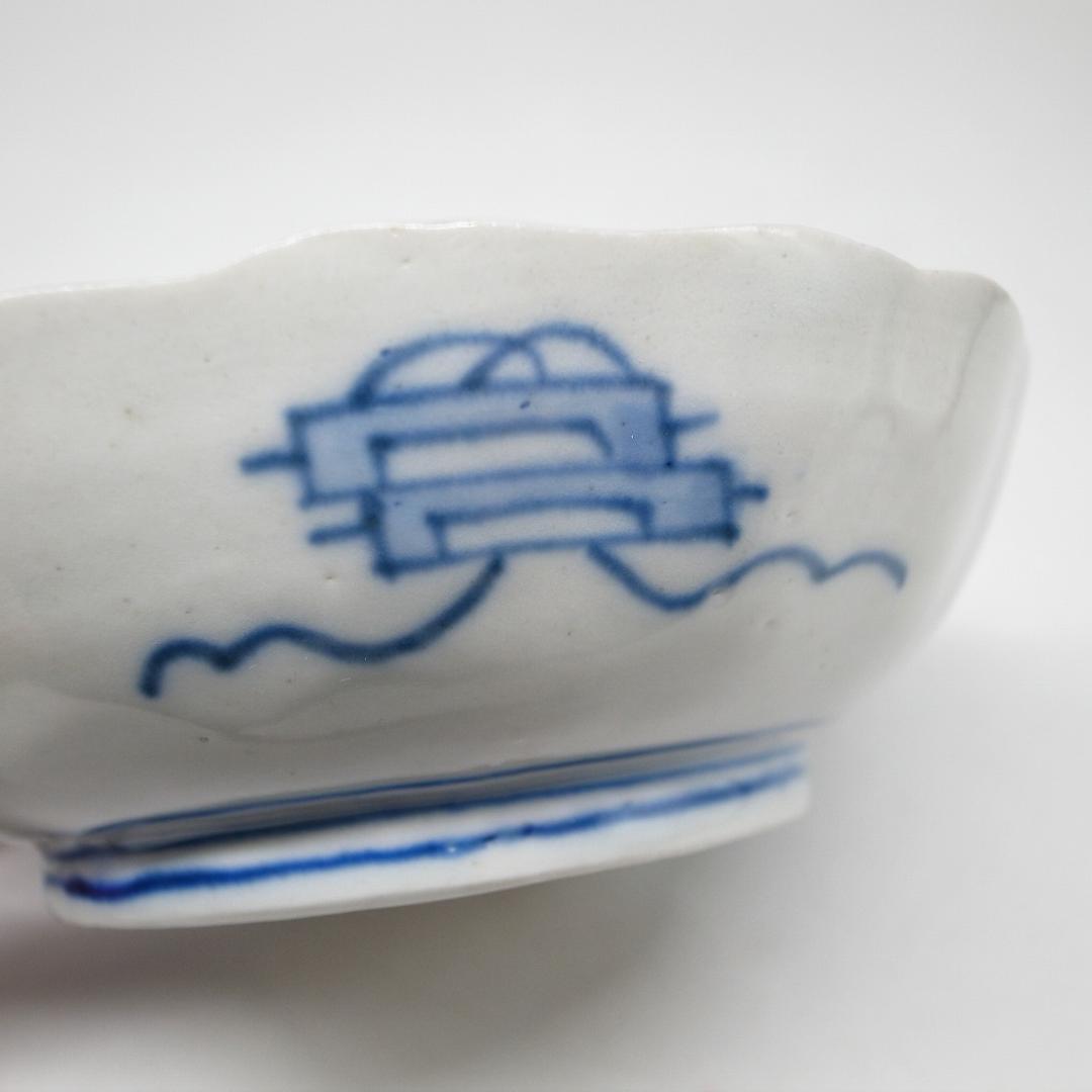 古伊万里　錦手　花尽くし文様　なます皿　2枚