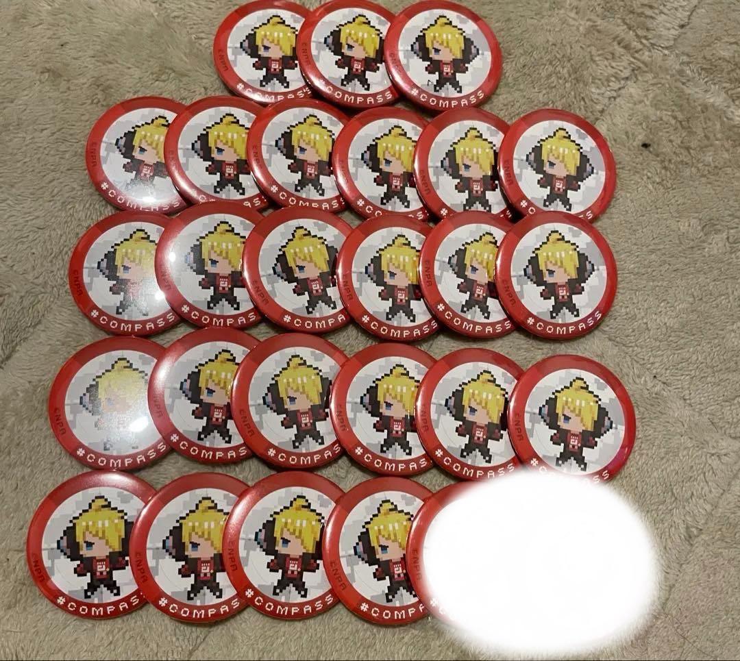 コンパス 十文字アタリ ドット 缶バッジ