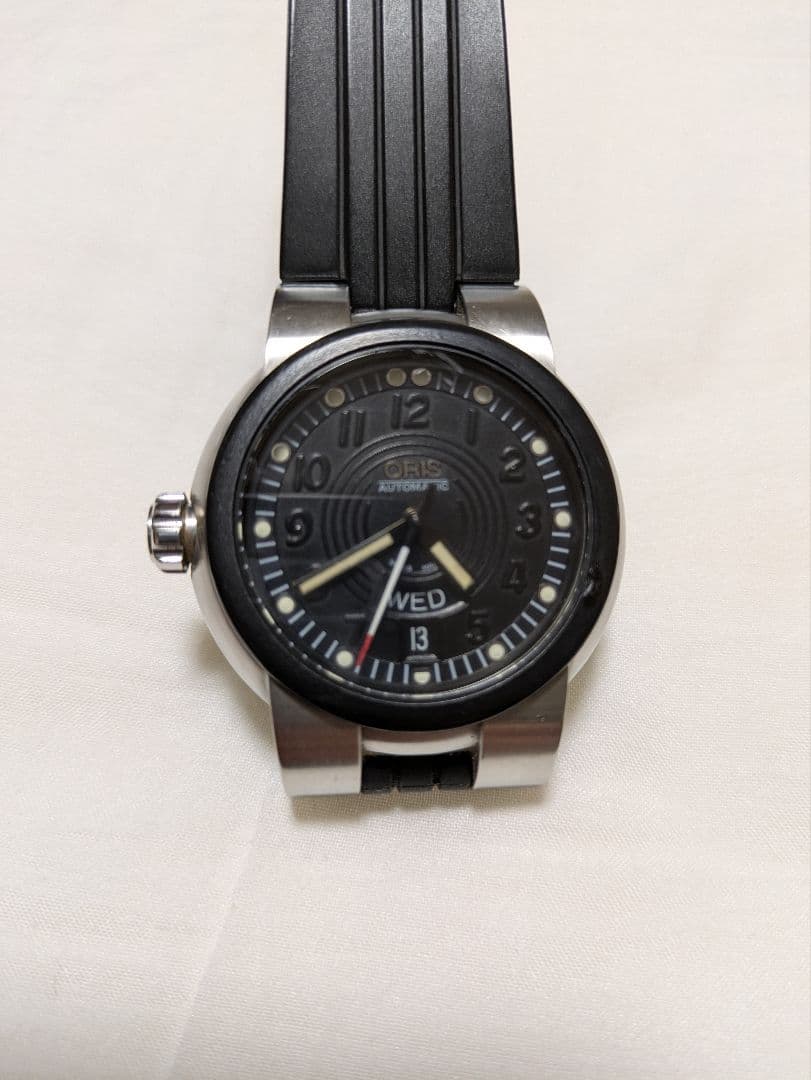 【再出品】ORIS 自動巻き ラバーベルト 黒文字盤