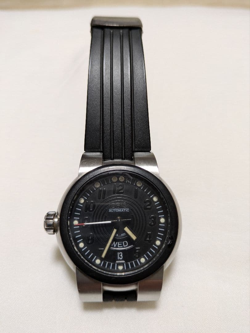【再出品】ORIS 自動巻き ラバーベルト 黒文字盤