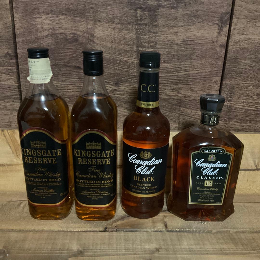 カナディアンウィスキー古酒４本　　　キングスゲート２本カナディアンクラブ２本