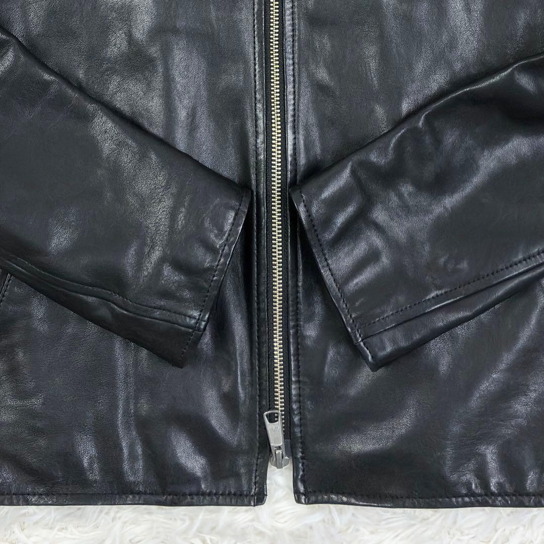 美品　トゥモローランド　ラムレザー　シングルライダース　レザージャケット　S　黒