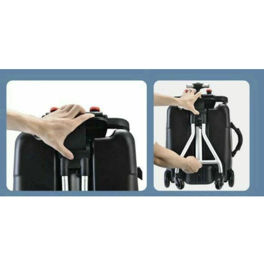 子供が乗れるスーツケース キャリーカート ブルー QBOX-20