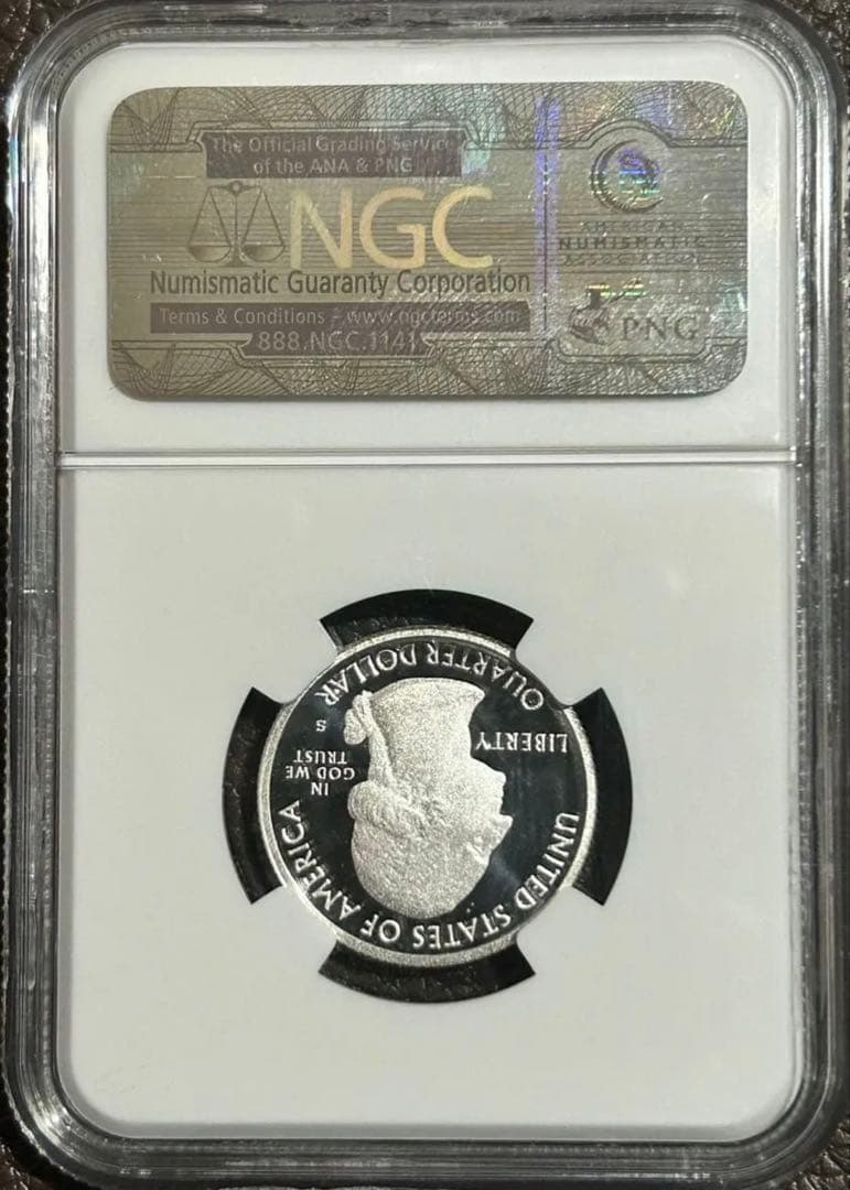 【最高鑑定】2010年銘　アメリカ　25セント銀貨　NGC鑑定　PF70 ②