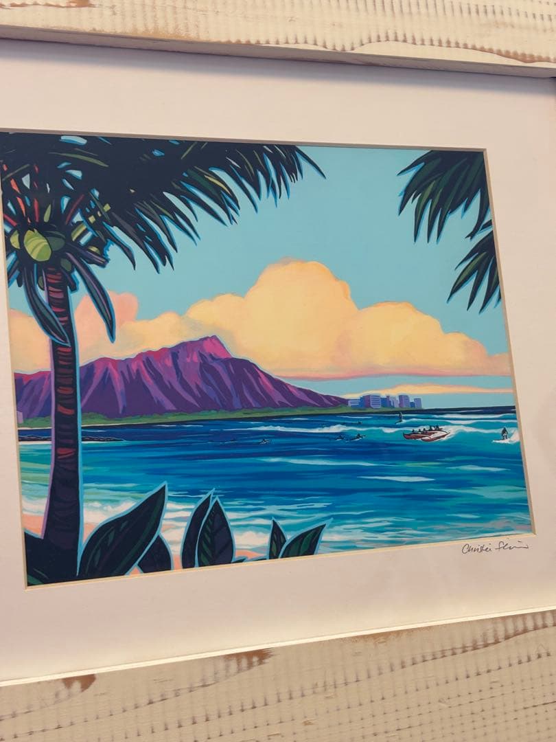 ハワイの風景画 Christie Shin サイン入り　ヘザーブラウン
